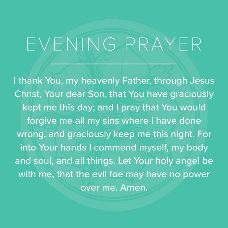 Luther's Evening Prayer Printable